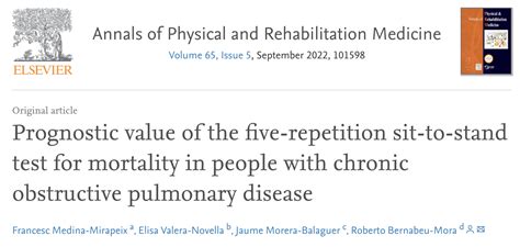 五下坐站|Ann Phys Rehabil Med: 五次重复坐站试验对慢性阻塞。